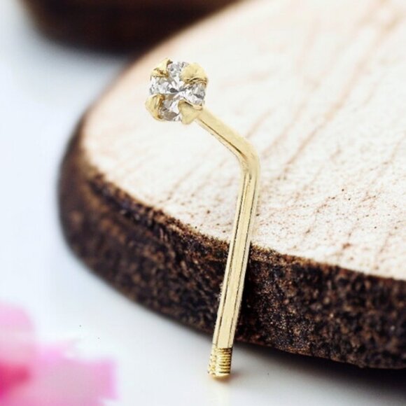 Rhonda Sutton Jewelry - RHONDA SUTTON BODIFINE 14K Gold Diamond Accent Nose Stud